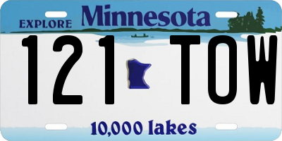 MN license plate 121TOW