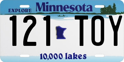 MN license plate 121TOY