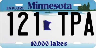 MN license plate 121TPA