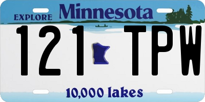 MN license plate 121TPW