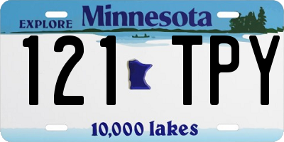 MN license plate 121TPY