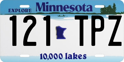 MN license plate 121TPZ