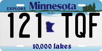 MN license plate 121TQF