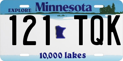 MN license plate 121TQK