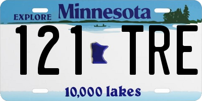 MN license plate 121TRE