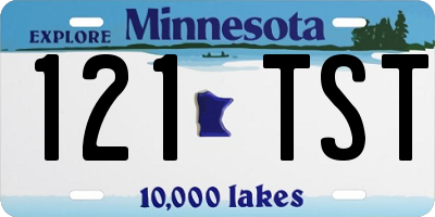 MN license plate 121TST