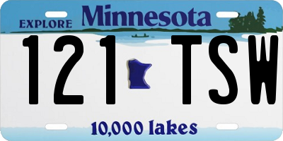 MN license plate 121TSW