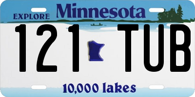 MN license plate 121TUB