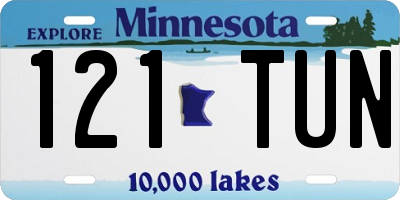 MN license plate 121TUN