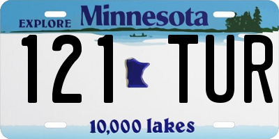 MN license plate 121TUR