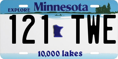 MN license plate 121TWE
