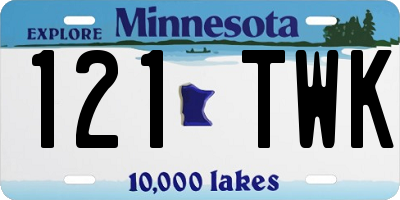 MN license plate 121TWK