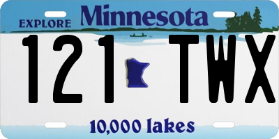 MN license plate 121TWX