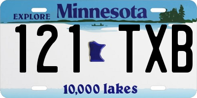 MN license plate 121TXB