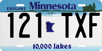 MN license plate 121TXF