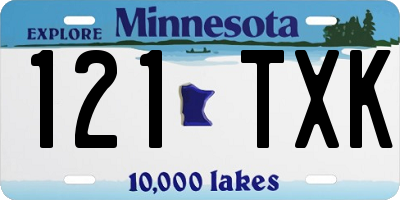 MN license plate 121TXK