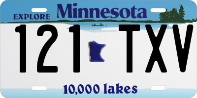 MN license plate 121TXV