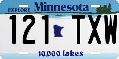MN license plate 121TXW