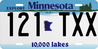 MN license plate 121TXX
