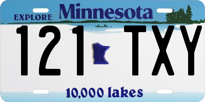 MN license plate 121TXY