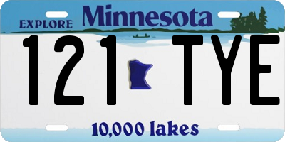 MN license plate 121TYE