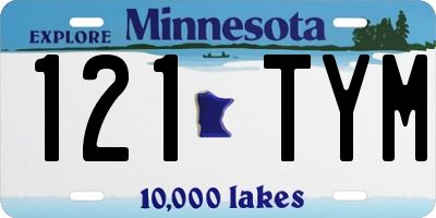 MN license plate 121TYM
