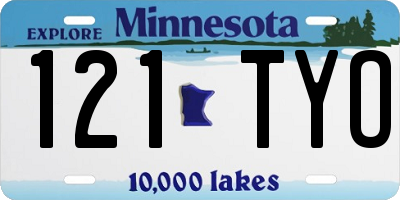 MN license plate 121TYO