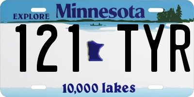 MN license plate 121TYR