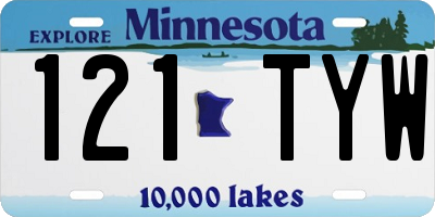 MN license plate 121TYW