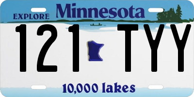 MN license plate 121TYY