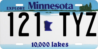 MN license plate 121TYZ