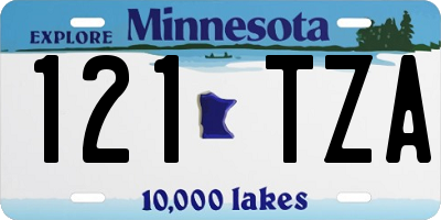 MN license plate 121TZA