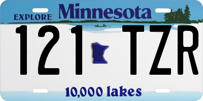 MN license plate 121TZR