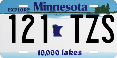 MN license plate 121TZS