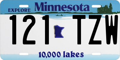 MN license plate 121TZW