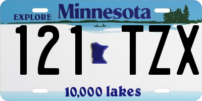 MN license plate 121TZX