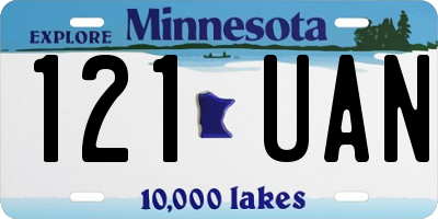 MN license plate 121UAN