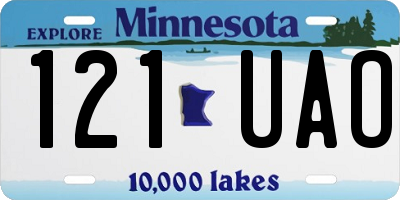 MN license plate 121UAO