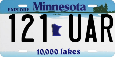 MN license plate 121UAR