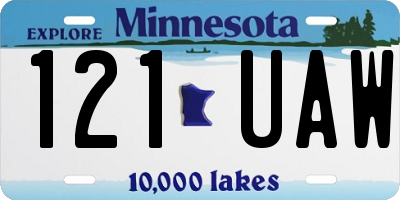 MN license plate 121UAW