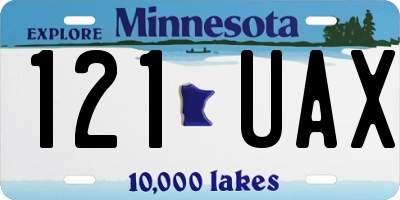 MN license plate 121UAX