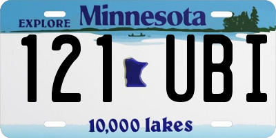 MN license plate 121UBI