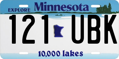 MN license plate 121UBK