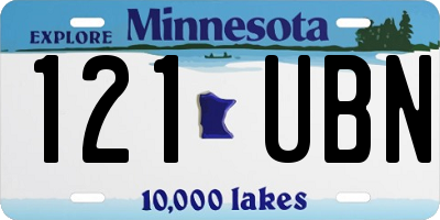 MN license plate 121UBN