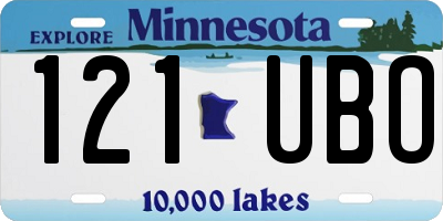 MN license plate 121UBO