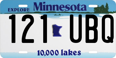 MN license plate 121UBQ