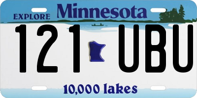 MN license plate 121UBU