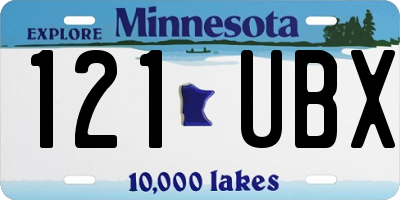 MN license plate 121UBX
