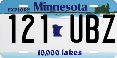 MN license plate 121UBZ