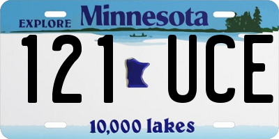 MN license plate 121UCE